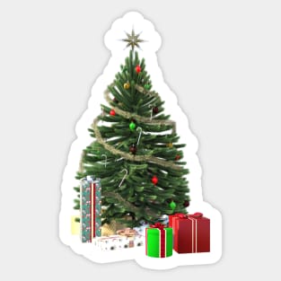 Christmas tree and gift Sticker